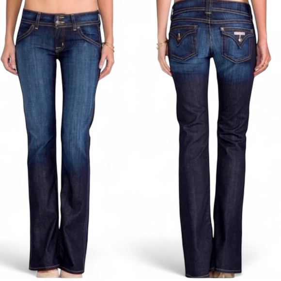 Hudson “Original” Beth Crop Baby Bootcut Straight  Dark Wash Jeans “USA” 29/8 - Picture 1 of 7